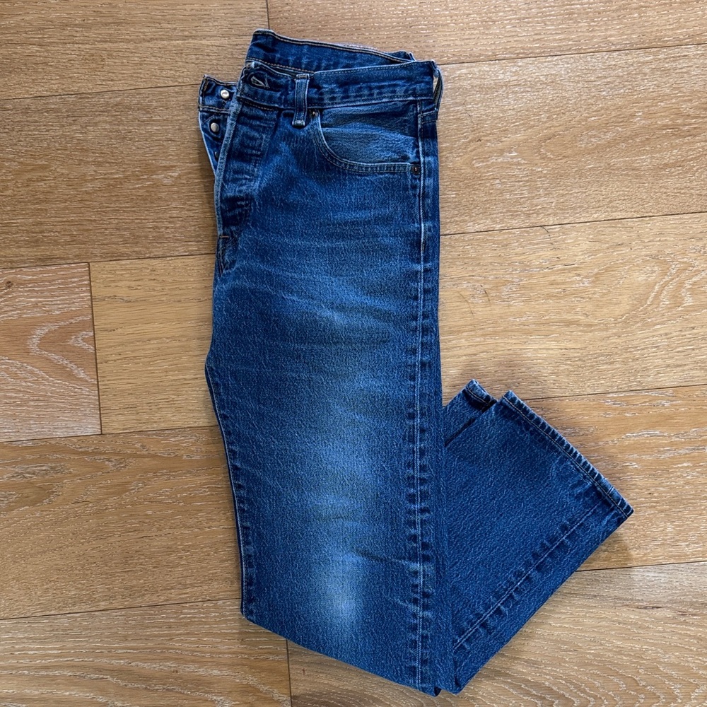 Straight Fit Dark Blue Denim Jeans